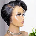 Pixie Cut Wig Human Hair Wigs Short Bob Perruque Bresillienne 13X4X1 Transparent Lace Wig Body Wave Human Hair