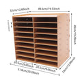 9-Tier 18 Compartments Golden Oak Wood File Literature Organizer Desk Floor Large Mailbox Center Keeper A4 Document Book Magazine Storage Bookshelf Sturdy Load Bearing Easy Assembly Space Saving for Home Office School Classro