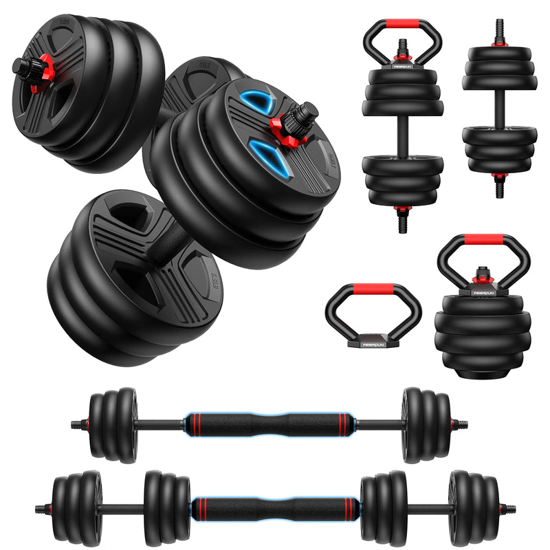 FITPLAM Adjustable Free Weights Set, 20/35/45/70/90LB | SAMAG