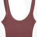 Women's Skinny Ribbed Bodysuits O Neck Straps Snap-Button Sexy Fashion Female Playsuits Comfortable Stretchy Clothing