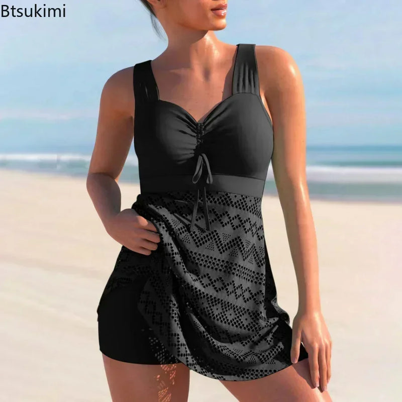 2026Sexy Hollow Out Splicing Bikini Swimsuit Women Two | SAMAG