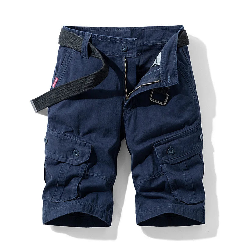 Men Cotton 100% Cargo Shorts New Summer Man Multi Pockets | SAMAG