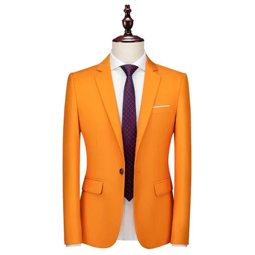 22 Color Men's Suit Jacket, Single Button V-neck Dress Coat Black Blue Red Slim Blazer Asian Size Terno Masculino, M-5XL 6XL