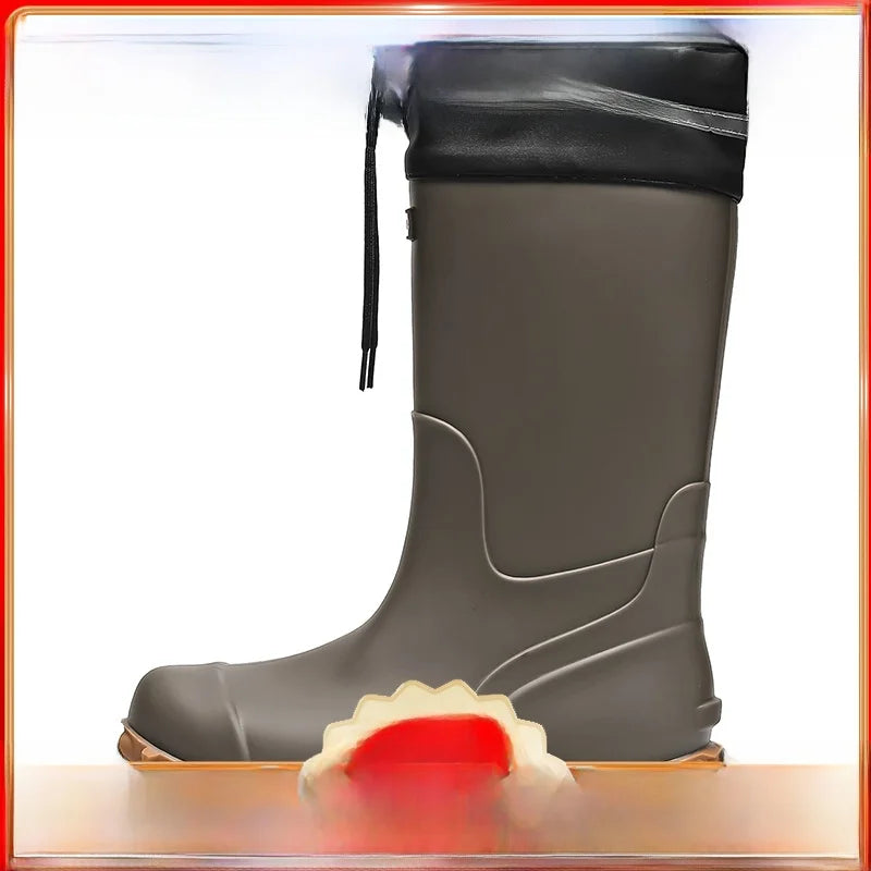 Men's Mid-Calf Rain Boots 2026 New Style Fishing Car Wash Waterproof Work Safety Kitchen Water Shoes Anti-Slip Rubber Shoes