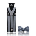 Fashion Mens Suspender Bow Tie Set Man Shirt Pants Dress Women Wedding Party Solid Color Suspender Suit Skirt With Braces Straps
