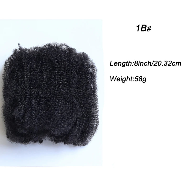 Sleek Afro Kinky Bulk Synthetic Hair Black for Braiding Twist Dreadlock African Braids Hair 36 Inch Long-lasting Color