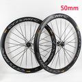 New White Black Gray 700C 50mm Road bike alloy bicycle wheelset clincher rims V Disc brake Thru Axle center lock hubs wheels