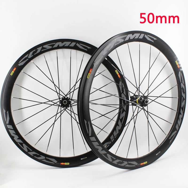 New White Black Gray 700C 50mm Road bike alloy bicycle wheelset clincher rims V Disc brake Thru Axle center lock hubs wheels