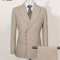 ST Cassy Elegant Men's Suits for Wedding Slim Fit Double Breasted Multiple Buttons Casual Business Two-Piece Dress Party Outfit