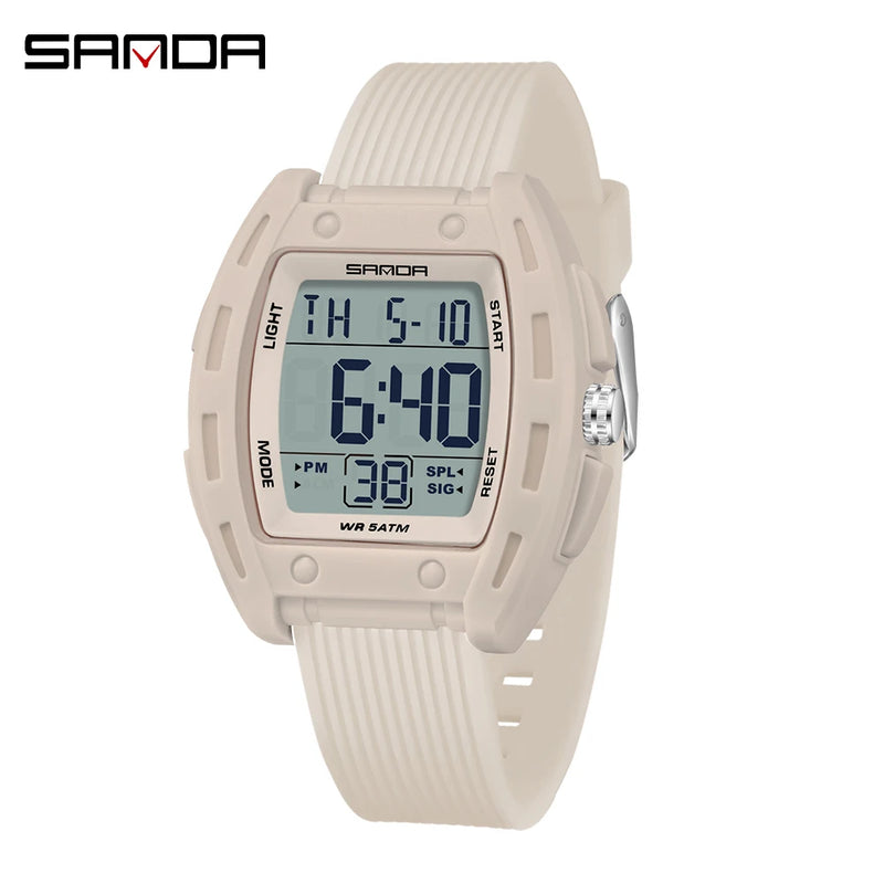 SANDA 6506 Men's Electronic Watches Stopwatch Alarm 5ATM Waterproof Sports Digital Watch for Men Luxury Shockproof Clock Reloj