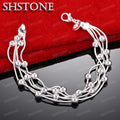 SHSTONE 18K Gold Multi Chain Bead Bracelets For Woman Party Wedding Engagement Fashion Fine Jewelry Lady Birthday Christmas Gift