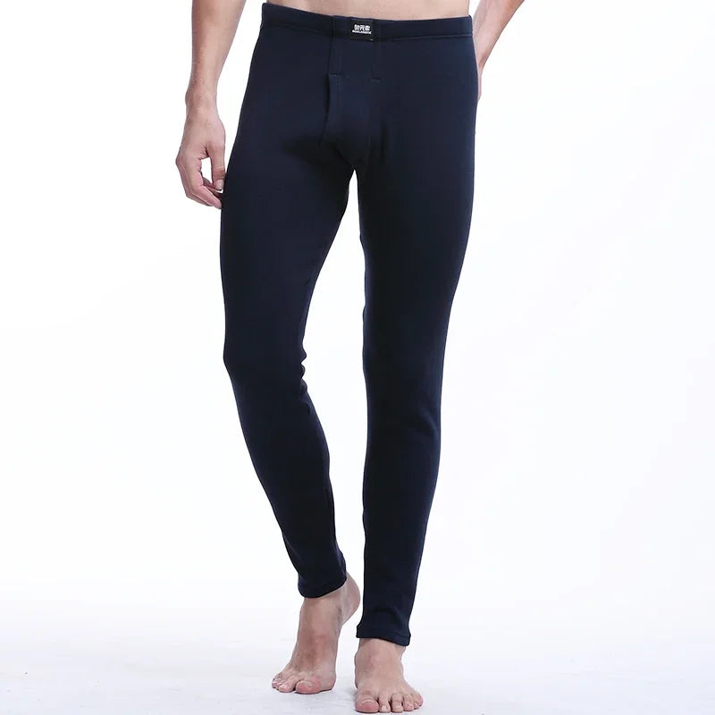 Modal autumn and winter men's fleece thickened slim-fitting cotton pants youth single-piece leggings, long johns, thermal pants
