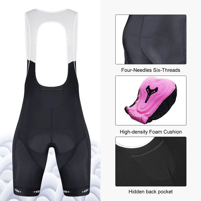 X-TIGER Women's Bike Bib Shorts 5D Padded Pockets Cycling Shorts Mountain Biking Bicycle 5D Butterfly-Shaped Pad UPF50+