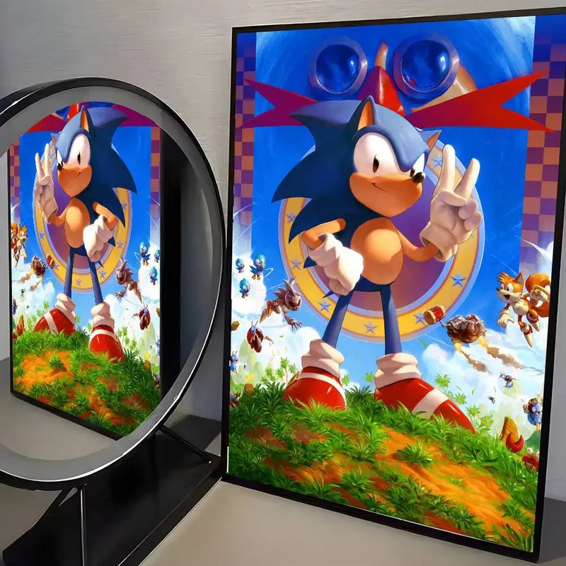 Sonic the Hedgehog HD Poster Art  Waterproof Wall Sticker for Home Living Room Bedroom Aesthetic Decoration