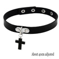 Woman Black Punk Choker Collar Necklace Sexy PU Leather Heart Lock Key Spike Chocker Gothic Cosplay Accessories Party Jewelry