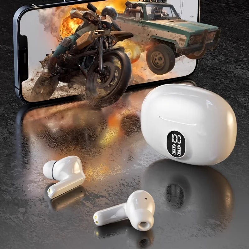 Wireless Headphones Bluetooth Earpods Sports Stereo Noise Canceling Headphone Microphone Speaker with LED light headphones