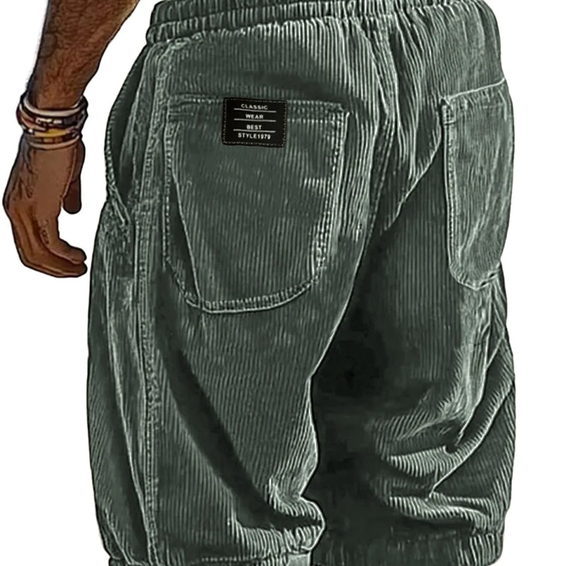 Men's Retro Corduroy Casual Shorts Fashion Solid | SAMAG