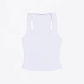 ANK Air Summer Top with Solid Color, Black and White Powder, Wide Shoulder Strap, I-Shaped Tank Top, Women's Sports, Daily Wear