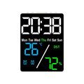 Digital Alarm Clock TEMP Humidity Date Week Disply 2 Alarm Snooze Electronic Table Clock 3-level Brightness 12/24H DST LED Clock