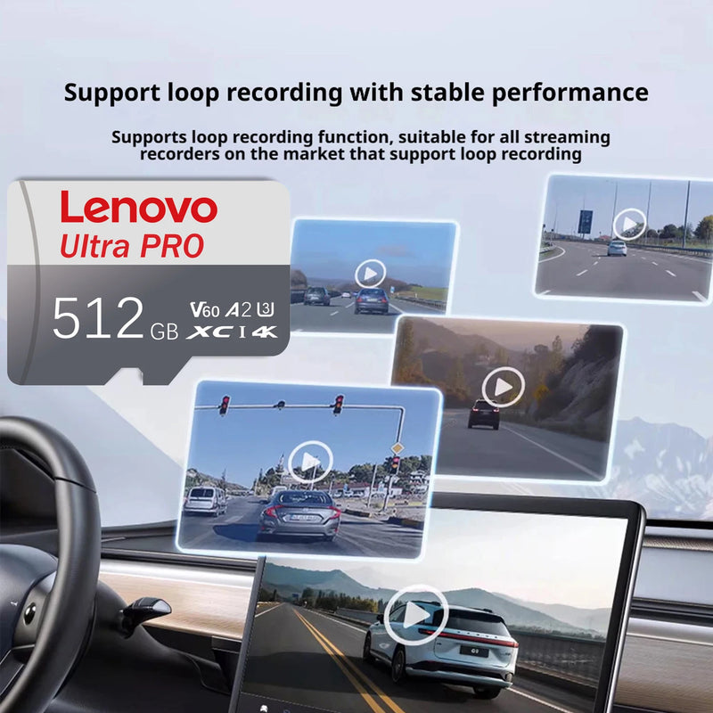 Lenovo Performance SD Card Class 10 Memory Card 128GB U3 V60 High Speed Flash Cards 512GB 256GB For Nintendo Switch