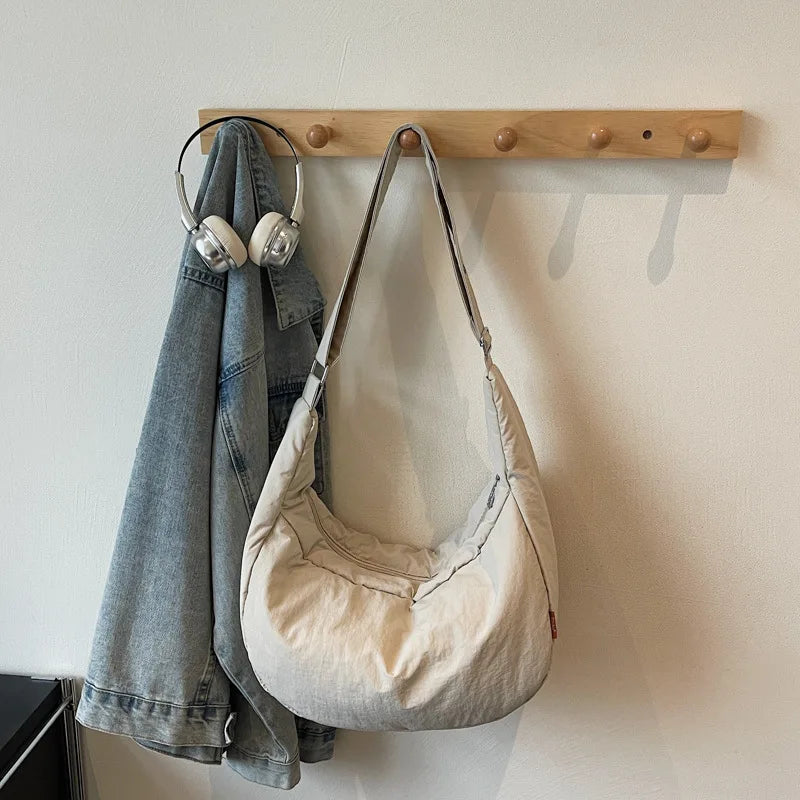 Fashion Large Capacity Hobo Bags for Women Textured Casual Crossbody Tote Bag Casual Commuter Versatile and Simple Shoulder Bag
