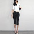 Women's Skinny Capri Pants With Side Split | SAMAG