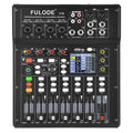 Fuluode 8-Channel Bluetooth Audio Mixer 4-Band EQ  Portable Sound Mixing Console USB Interface Live Recording Studio Karaoke