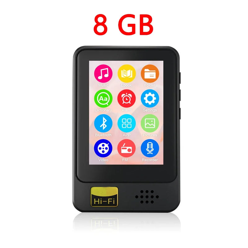 Mini Walkman Full Touch Screen MP3 Player 1.77 Inch Student E-book Reader MP4 Video Player with Built-in Speaker