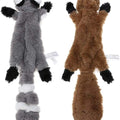 Plush Dog Toys Squirrel Raccoon Fox 18 Inch Stuffing Free Squeaky for Small  Medium Dogs No Stuffing with Squeakers Dog Chew Toy