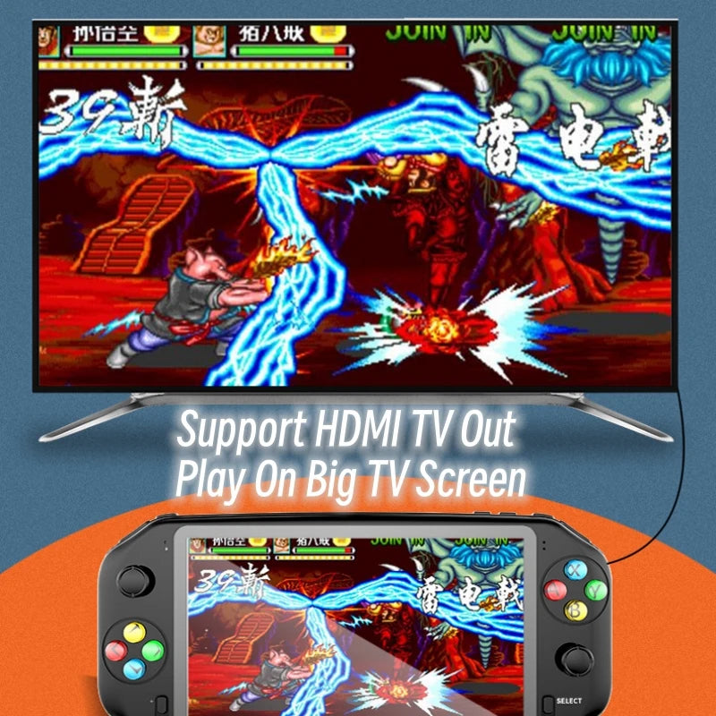 Portable Retro Game Console 7 inch HD Screen Arcade Video Gaming Console Handheld With 7000 Free Games For PS1/MAME Boy Kid Gift