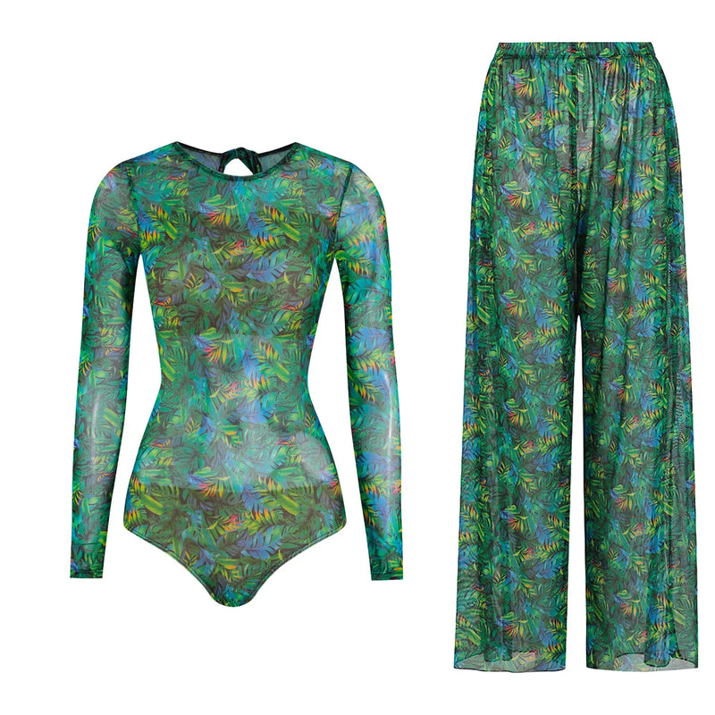 Women's Long Sleeve Swimwear Sunscreen One Piece Swimsuit | SAMAG