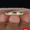 925 Sterling Silver Zircon Fashion Gorgeous Half Circle Round Ring For Women Engagement Anniversary High Quality Fine Jewelry