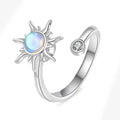 VENTFILLE 925 Sterling Silver Sunflower Diamond Zircon Rotatable Ring For Women Gift Relieve Stress Ring Jewelry Wholesale