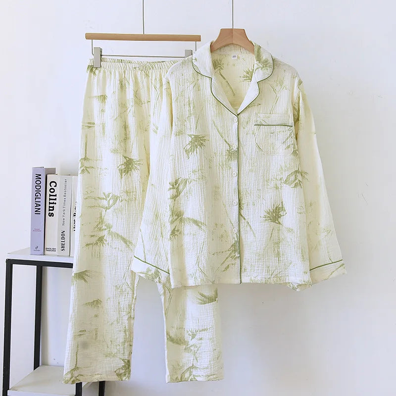 New Large Size Pajamas Women Cotton Crepe Home Service | SAMAG