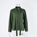 Women's 100% Cotton Floating Ribbon Back Lace Up Cardigan - View 14 | SAMAG