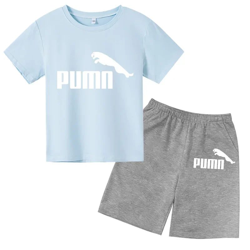 3-12Y Kids Summer Casual Letter Print 2-Piece Set Soft | SAMAG