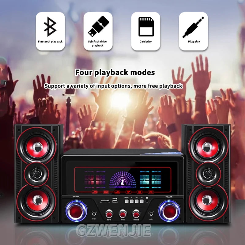 4 Inch Desktop Computer TV Bluetooth Speaker 2.1 Karaoke Home Computer Speaker Home KTV Music Center System Audio Set