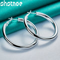 SHSTONE 18K Gold 50mm Big Round Earrings For Women Party Wedding Banquet Fashion Jewelry 925 Sterling Silver Hoop Earring Gifts