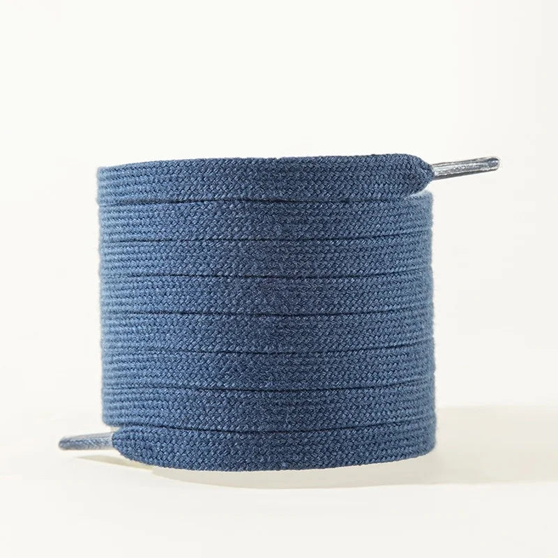 New Classic Pure Cotton Shoelaces Flat Shoelaces Sports Canvas Shoelaces for Men and Women Width 0.8cm Length 100/120/140/160cm