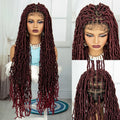 Pink Soft Faux Braids Wig for Black Women 36 Inches Synthetic Knotless Box Braided Wigs with Baby Hair Full Lace Dreadlock Wig