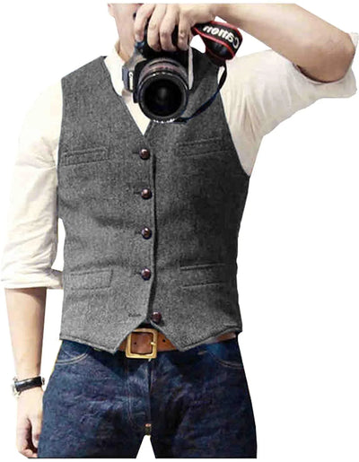 V Neck Men's Suits Vest Casual Classic Formal Business | SAMAG