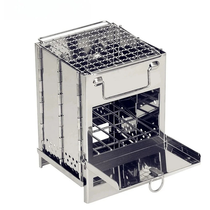 Wood Stove Portable Foldable Stainless Steel Camping - View 2 | SAMAG