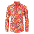 Men's Long Sleeves Shirts Hippie 70s Disco Hip Hop Button | SAMAG