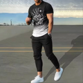 Summer basketball sportswear set short sleeved T - shirt long pants two - piece men's 3D printed casual - View 8 | SAMAG