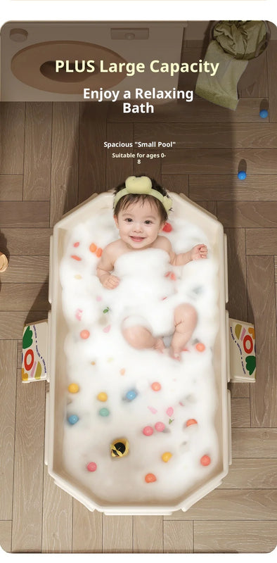Large Baby Bathtub 0-5 Year Old Children Foldable Tub Babies Sit Lie Down All-in-One Newborn Bathing Basin Keep Warm Baby Tubs