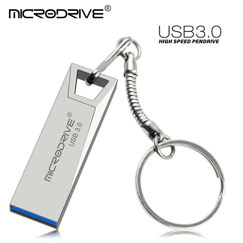 High Speed USB 3.0 Mini Metal Flash Drive 16GB 32GB 64GB 128GB Pendrive Waterproof usb drive Pen memory Sticks with key Chain