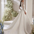 Customized Lace Appliques Wedding Dresses High Collar - View 2 | SAMAG
