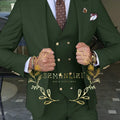 Beige Business Suits For Men Tuxedos Gold Buttons Groom Groomsman Prom Wedding Party Formal 3 Pieces Sets - View 5 | SAMAG