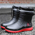 Fashion Outdoor Men's Rain Boots Short Tube Hiking Fishing Water Shoes Anti-slip Chef Work Ankle Boots Waterproof Non-slip Shoes