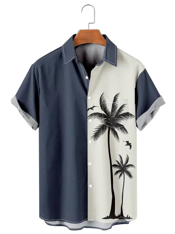 Hawaiian Shirt Harajuku Stripe Print Loose Fashion Casual | SAMAG